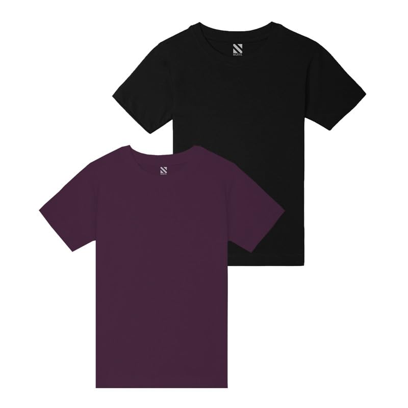 Image of Nusyl Boys Half Sleeves Solid T-Shirt for Kids | Soft Cotton Blend | Comfortable Regular Fit | Casual 2-16 Years | Multiple Colors & Pack Options