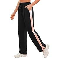 Crewhpo Pantaloni Tuta Donna Larghi Pantaloni Sportivi Vita Alta Pantaloni della Tuta a Gamba Larga Comodo Pantaloni Capri per Jogging Fitness Sport S-XXL