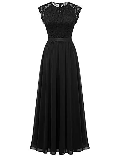 Dressystar Damen Abendkleider Schwarz Schlicht Lang Vintage Partykleid...