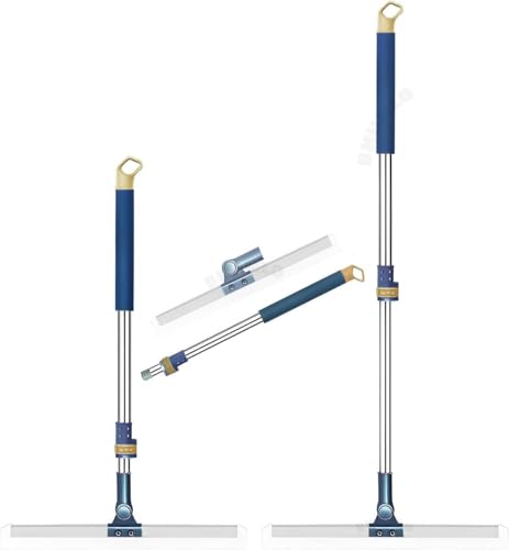 Image of ROKTRY Magic Broom Silicone Floor Wiper-180 Rotating Squeegee for Floor, Tile, Marble, Glass & Window Cleaning, Adjustable Long Handle, Durable Silicone Blade for Bathroom, Home.