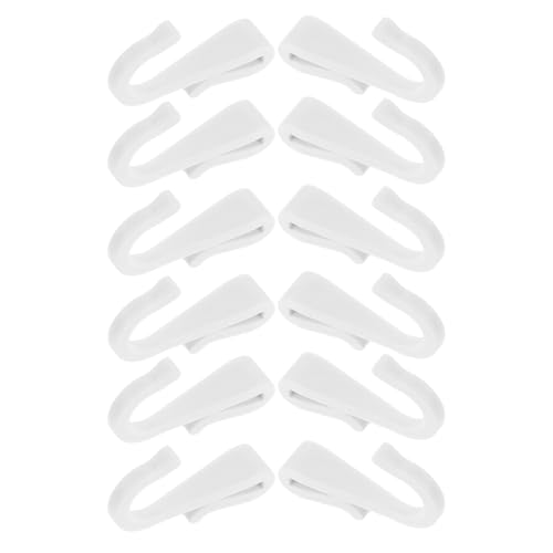 UTHCLO Ganchos de Cocina de Plástico Blanco para Estantes de Alambre, 12 Unidades, Resistentes y Ajustables, Ideales para Colgar Utensilios y Optimizar Espacio en Estanterías de