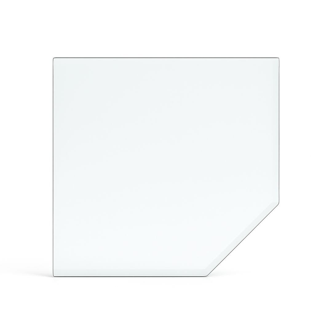 Feuercampus Funkenschutzplatte Glas Fünfeck 100×100×0,6 cm ESG Kamin Bodenplatte hitzebeständig Schutzplatte Feuerstelle Ofenunterlage Sicherheitsglas Funkenschutz Kamin Glasplatte