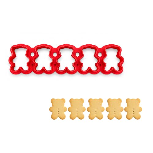 Foose Cookie Cutters Teddy Bear Cracker Multi Cutter 1 1/8 in segments, Food Safe 3d Printed Plastic, Made in USA (Color may vary)