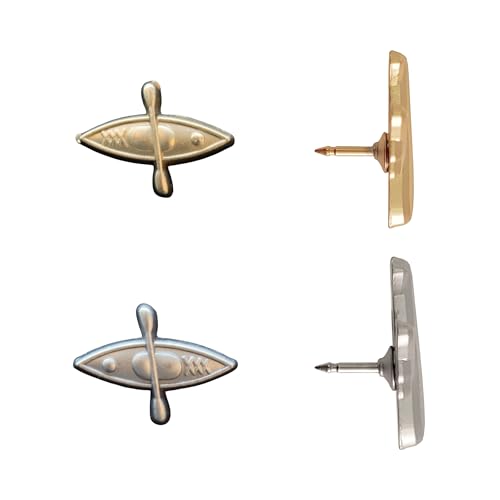 Image of Kayak Push Pins - Silver Kayak Map Pins for Cork Boards, Maps, or Lapel Use - Designed in USA - Set of 20