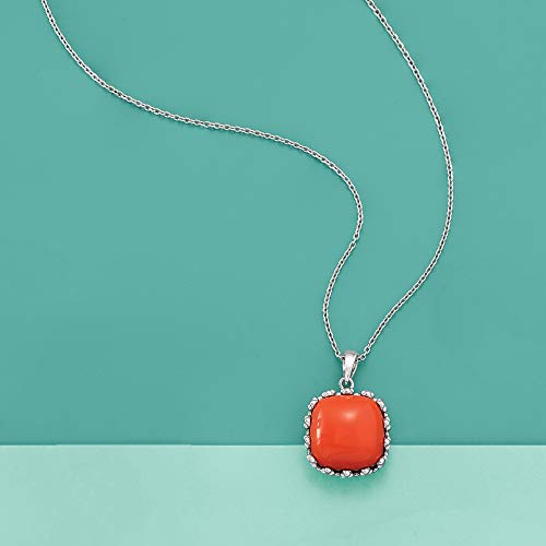 Ross-Simons Coral Crown-Style Pendant Necklace in Sterling Silver3