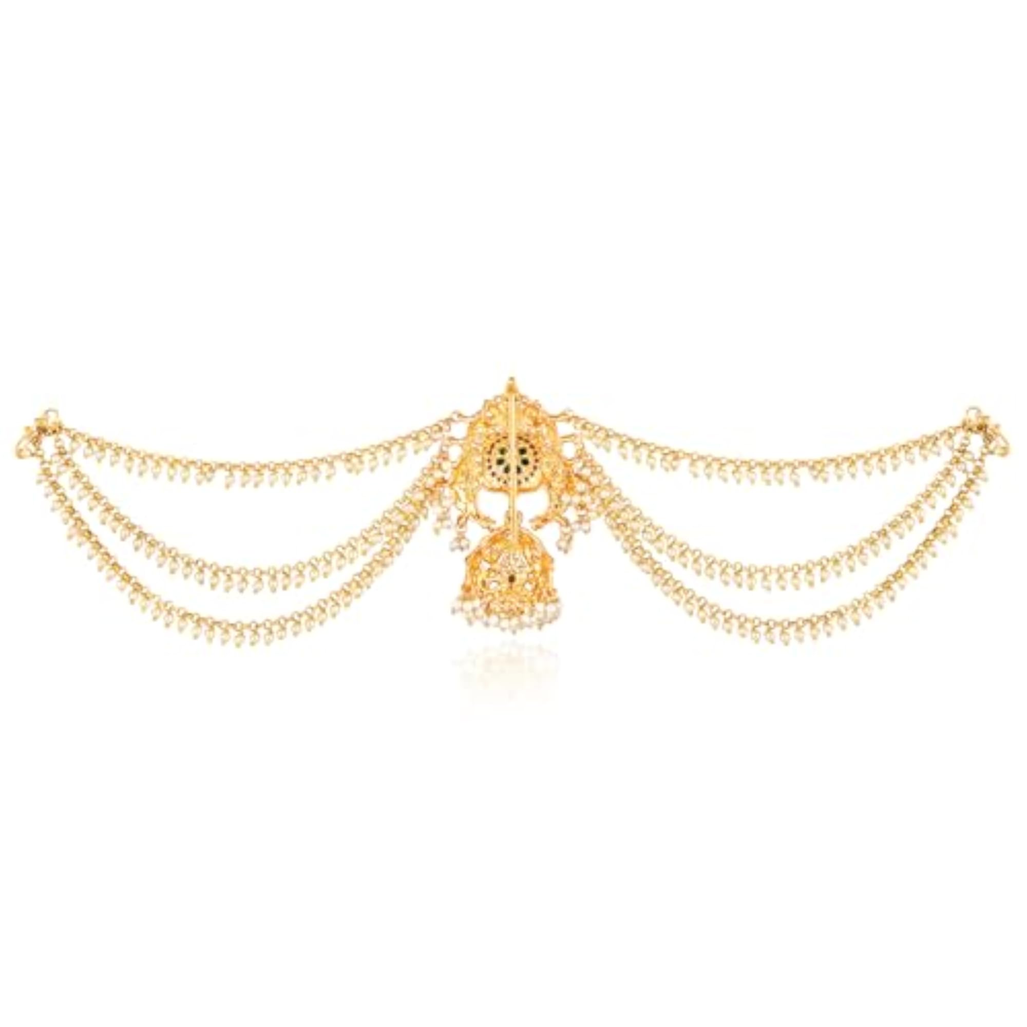 Gold Plated Faux Ruby & Emerald Bridal Hair Accessories