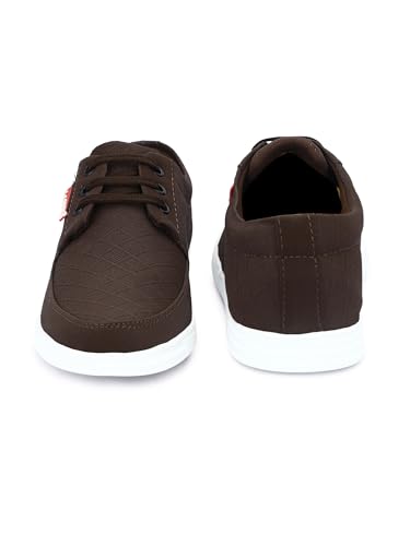 Image of Le Greem Men's Casual Lace-Up Shoes | Lightweight Synthetic Upper | Stylish & Comfortable Sneakers with Anti-Slip Sole - Black