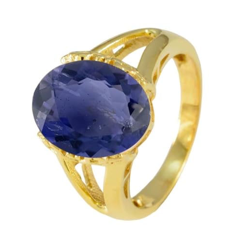 Image of 55Carat Choose Your Color Genuine Stone Ring 18K Gold Plated Oval Handmade Jewellery for Gift Sizes 4-13