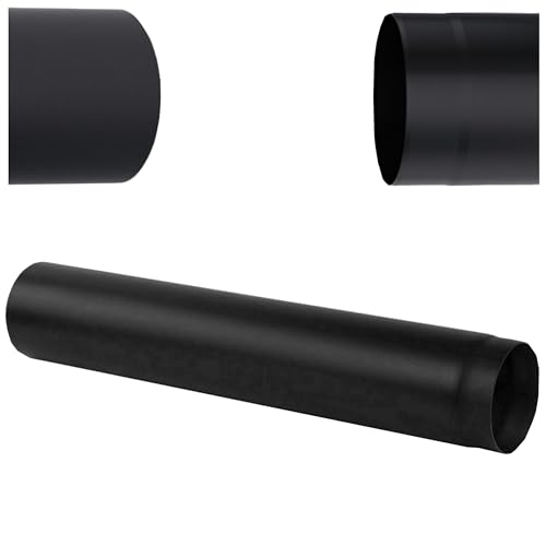 Tuyau de Poêle Noir Ø 180 mm - Longueur 1 m 1000 mm - Acier Épais 2 mm - Conduit de Fumée Haute Température, Étanche et Résistant - Pour Poêles à...