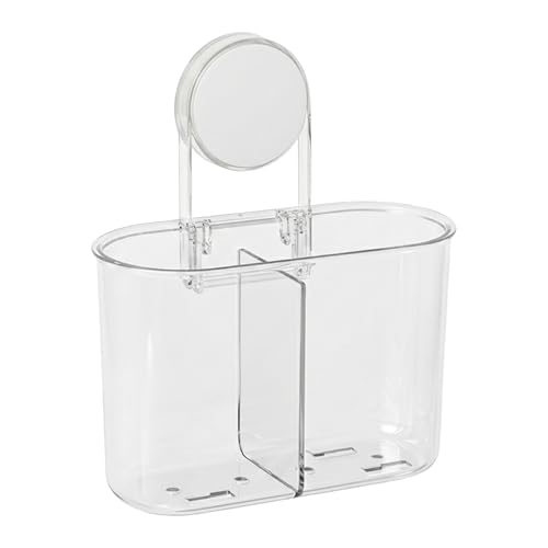 Image of Toothbrush Holder Wall Mounted, 2 Compartment Self Adhesive No Drill Bathroom Organizer for Toothbrush, Toothpaste & Razor, Waterproof Storage Holder (Pack of 1) [ND-43821]