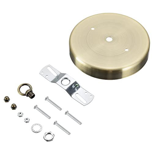 Image of Aspen Creative 21505-41, Contemporary Chandelier & Light Fixture Canopy Kit w /Collar Loop, Antique Brass, 5-1 /8 inch Diameter, 7 /16 inch Center Hole