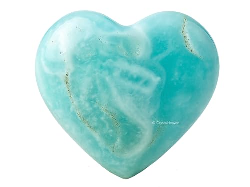 Image of Certified Caribbean Calcite Crystal Heart Palm Pebbles Stones for Anxiety Stress Relief Massage - AAA Grade Original Healing Gemstone Agate Heart Palm Stone for Yoga Meditation Spiritual