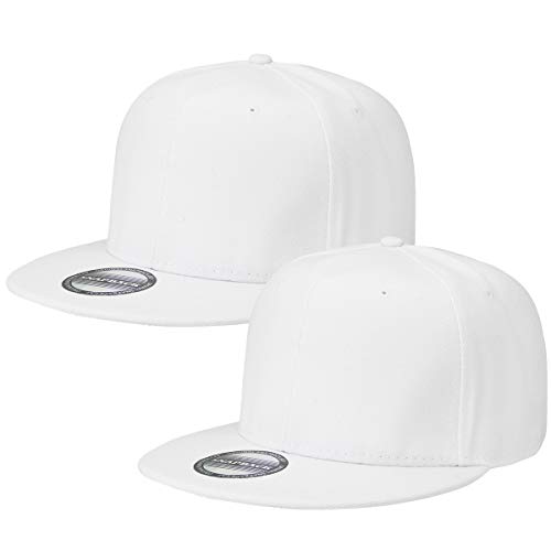 Image of Classic Snapback Hat Cap Hip Hop Style Flat Bill Blank Solid Color Adjustable Size