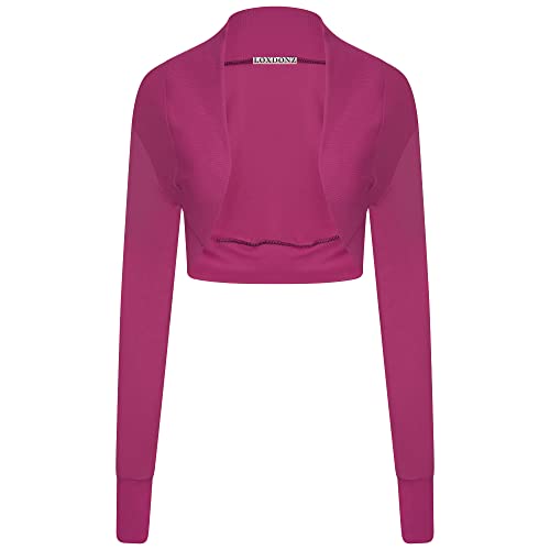 Image of Loxdonz Women Long Sleeve Bolero Shrug Cropped Cardigan Crop Top