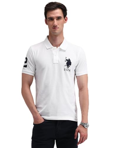 Image of U.S. POLO ASSN. Men's Printed Round Neck Half Sleeve Casual Cotton Regular 1665 T-Shirts (UDTSH2240)
