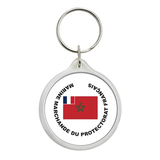 ROUND KEYCHAIN. - FLAG MARNE MARCHANDE DU PROTECTORAIS FRANCAIS - DRAPEAUX COLONIAUX FRANCAIS - FRANCE