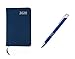 Produktbild Taschenkalender 2020 / ca A7 / PU Einband / Farbe: blau + Metall Kugelschreiber