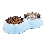 ✅ [ESPECIAL] - El comedero para perros está compuesto por un recipiente de melamina de alta calidad (plástico) con un cuenco de acero inoxidable extraíble y es ideal para perros pequeños, medianos y grandes. Los insertos de goma en la base evitan que el comedero se deslice, por lo que no se necesita colocar ningún tapete de silicona o una alfombrilla debajo del comedero.