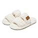 DZUBBOD Women Fuzzy House Slippers Open Toe Soft Plush Fleece Indoor Outdoor Comfy Slip On Memory Foam Lightweight Non Slip Bedroom Home Shoes Cozy Warm Fluffy Footwear for Ladies Gift