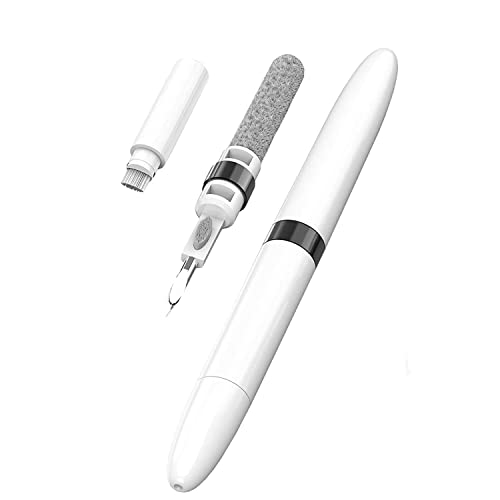 Pluma de limpieza de auriculares, cepillo de pluma de limpieza de auriculares inalámbricos 4 en 1, herramientas de cepillo de limpieza portátil para Airpods 1/2/3 teclado de auriculares (A) Cover