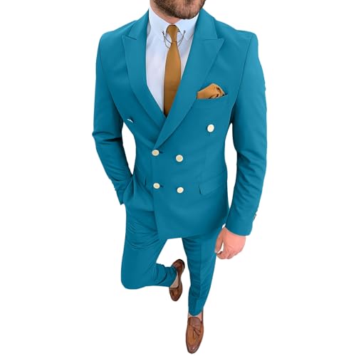 Men's Tuxedo Suit Slim Fit Double Breasted Casual 2 Piece Suit Business Tuxedo for Wedding