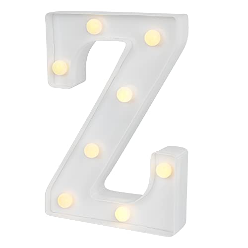 Image of Restaurantware Illumify 5.9 x 1.2 x 8.7 Inch Light Up Letter 1 Durable Marquee LED Light - Letter Z Touchproof White Plastic Party Light Keyhole Slot For Parties Weddings Or Special Events