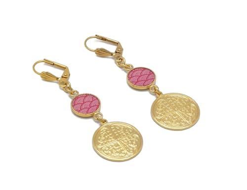 Boucles d'oreilles trèfle doré à l'or fin 24K au design japonais élégant