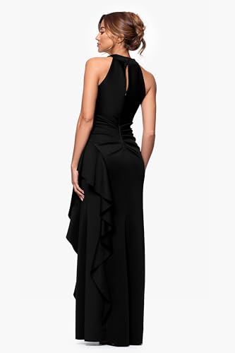 Xscape Women's Long Asymmetrical Neckline Scuba Dress3