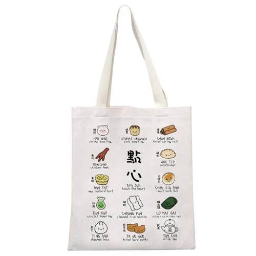 GJTIM Bolsa Dim Sum Presente de Bolinhos de Massa Chineses Asiáticos Hong Kong Comida Meme Presente para Amantes da Cozinha Chinesa, Bolsa Dim Sum, 15 x 14.96 inches, Tendência