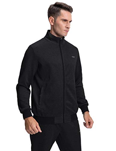 Magnivit Men's Outfits 2 Piece Athletic Training Tracksuit Jacket And Pants #1 Black #TOP4