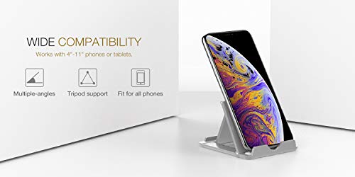 Moko Phone/Tablet Stand, Foldable Tablet Holder Compatible With Iphone 13 Pro Max/13 Pro/13, Iphone 12/12 Pro Max/11/Xs Max, Ipad Pro 11, Ipad Air 4/Mini 6 2021, Ipad 9Th 10.2", Gray #TOP1