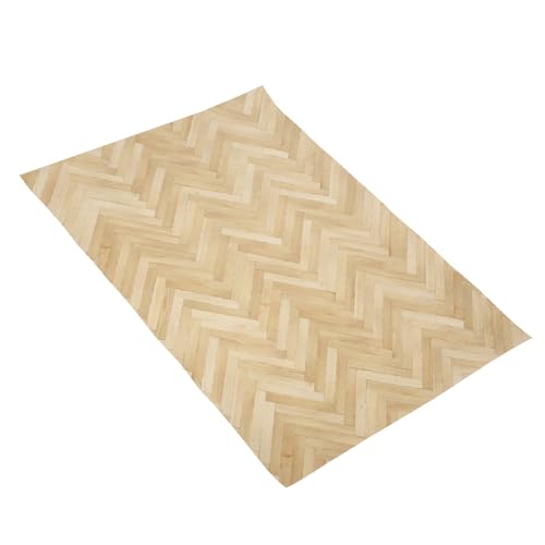 GARIOUANS Lámina para Suelo de Casa de Muñecas 30x41 Cm, Color Claro Diseño de Espiga, Accesorio Decorativo en Miniatura para Bricolaje y Decoración de Casas de Muñecas
