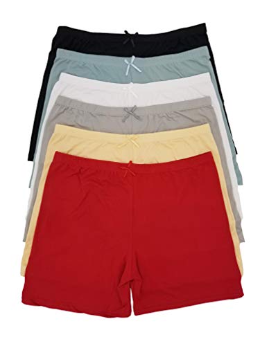 Vision Fashion 6 Pack Boy Shorts Panties B8424 (Medium) Multicolored