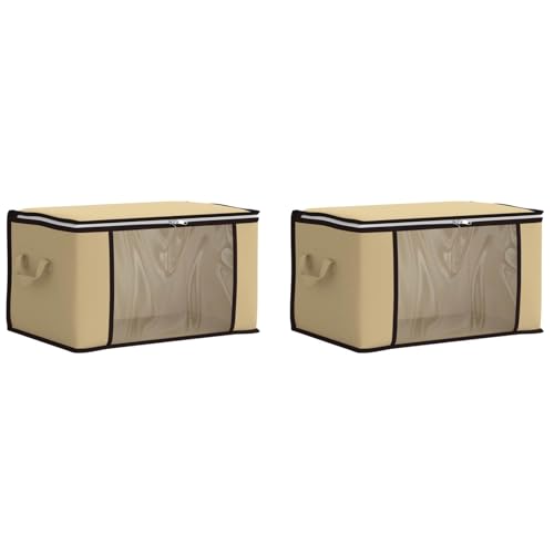 Boîte de rangement avec fenêtre PVC lot de 2 grands volumes 60cm