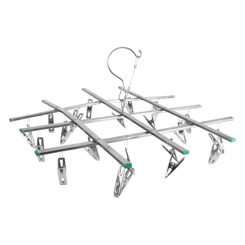 Homoyoyo Tendedero Colgante de Acero Inoxidable Plata, Resistente al Viento Fuerte Capacidad de Carga, Adecuado para Balcón en Días de Lluvia, 1pieza