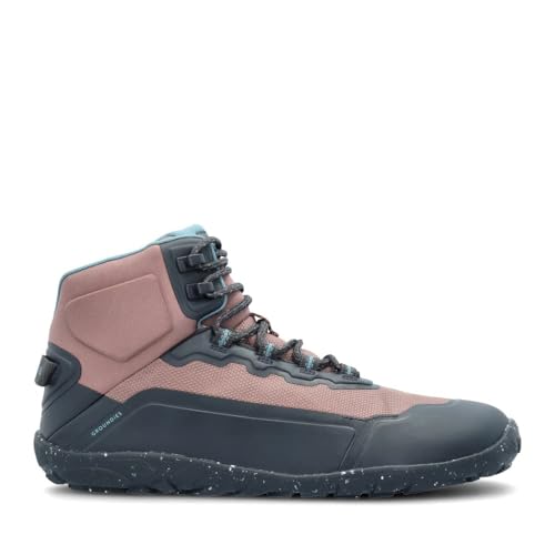 GROUNDIES All Terrain High 2.0 Women's Hiking Shoes - Waterproof, Breathable, Recycled Materials, GH2 TrueSense Sole, Comfort Fit, Mauve/Ink - 8