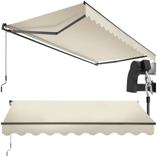 tectake® Store banne Manuel Marquise avec Manivelle Auvent de terrasse Pare Soleil Multi-Fonction...