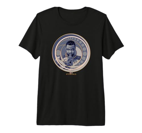 T-shirt Marvel Eternals Phastos portrait badge en coton premium noir
