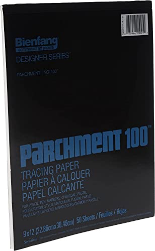 Bienfang Parchment Tracing Paper Pad, 9" X 12", 50 Sheets, 24Lb (40Gsm) For Pencils, Pen, Marker, Charcoal, Pastel, Trace, Preliminary Drawing And Overlay #TOP2