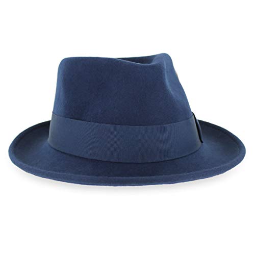 Image of Belfry Gangster Men's Fedora - Crushable 100% Wool Felt Hat, Stain Resistant & Travel Friendly Dress Fedora