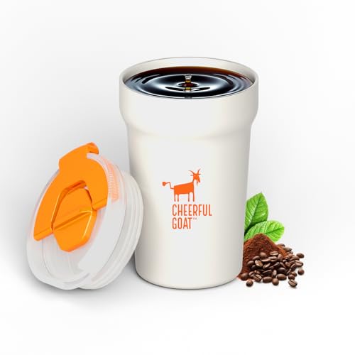 CHEERFUL GOAT Ceramic Lined Coffee Travel Mug –...