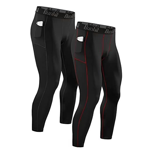 Runhit 2 Piezas Mallas Deporte Hombre con Bolsillos Compresion Pantalon Leggins Chandal Hombre Leggings Térmicos para Running Gym Yoga Moto Trekking Montaña Caza Jogger Muay Thai Golf Snowboard Ski