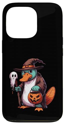 怖いハロウィーン カモノハシ ゴースト 不気味なキャンディバッグ スマホケース iPhone 13 Pro 用