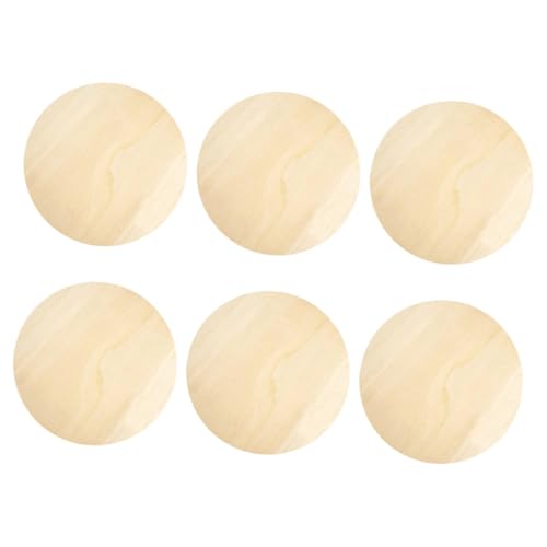 Lurrose 1 Juego Redondo En Astillas De Madera Grandes Centros De Mesa Navideños Artesanía Navideña Adorno Navideño Decoración Navideña Posavasos Decoraciones De 6 piezas