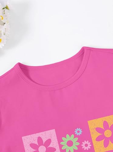 Image of Girls' Graphic Tees Summer Cute Tops Casual Short Sleeve Crew Neck T Shirts
