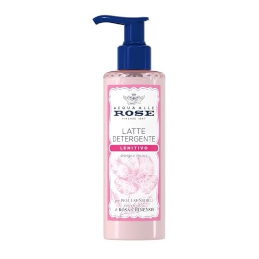 Acqua alle Rose, Latte Detergente Lenitivo, Con Estratto di Rosa Chinensis, Ideale per le Pelli Secche o Sensibili, Deterge e Idrata la Pelle Delicatamente, Uso Quotidiano, 200 ml