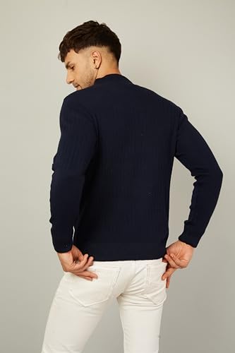 Image of Kvetoo Men High Neck Full Sleeve Winter Woolen Sweater