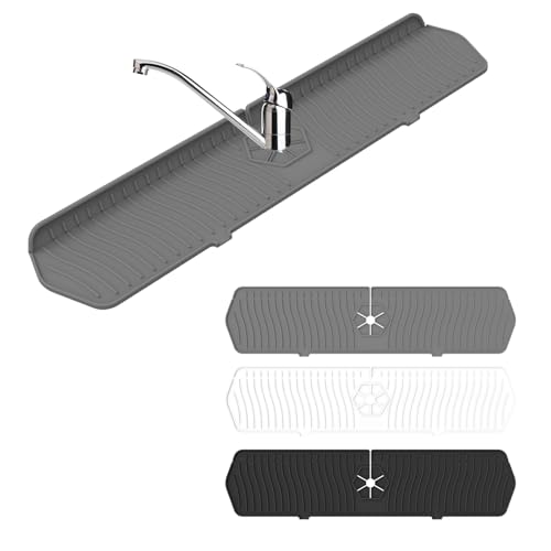 Image of Faucet Guard - 90 Foldable Drain Mat for Kitchen & Bathroom Sink (Gray, 24 inch*5.66 inch)