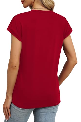 Image of Alaroo Womens Summer Tops Short Sleeve Shirts Crew Neck Cute Trendy Tunic Blouses (S-3XL)