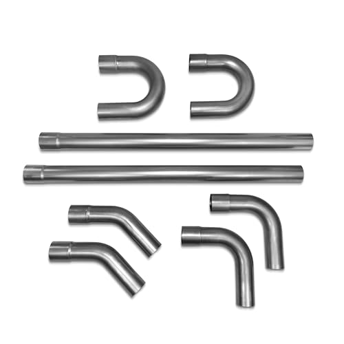 Tube Warehouse - 3 inch Exhaust Pipe Kit Mild Steel Mandrel 45 90 Straight U-Bend 8Pcs 3in Tube Custom Universal DIY Exhaust Tubing 8 Pieces